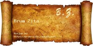 Brum Zita névjegykártya